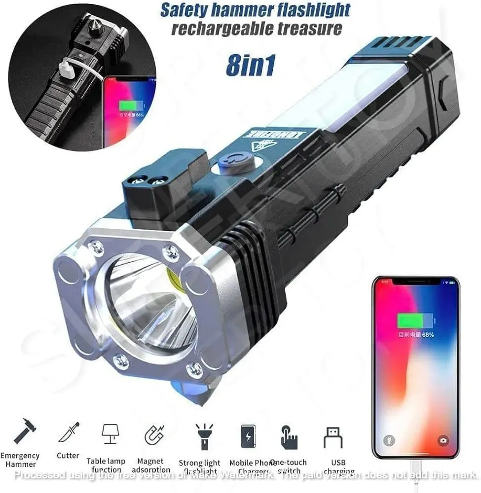 Multifunctional Rechargeable LED Torch Light - Essential Camping Gear